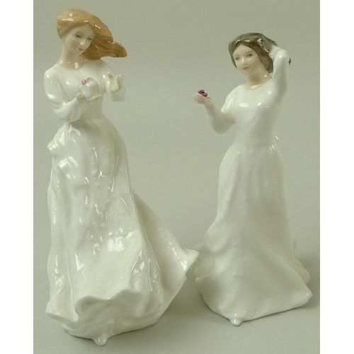 533 - A collection of Royal Doulton figurines, comprising 'Thinking of You', HN3124, 'Au Revoir', HN3729, ... 