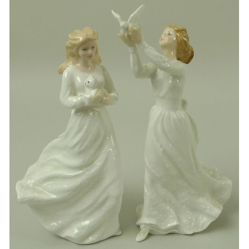 533 - A collection of Royal Doulton figurines, comprising 'Thinking of You', HN3124, 'Au Revoir', HN3729, ... 