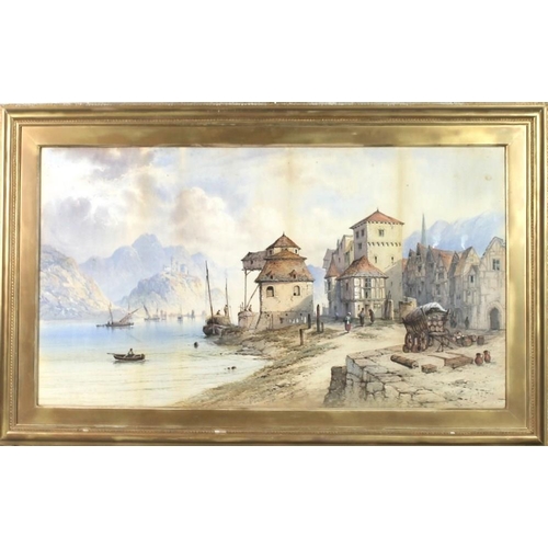 567 - Edwin St John (British, 1878-1961): 'View of an Italian Lake', dated '19, signed lower right, waterc... 