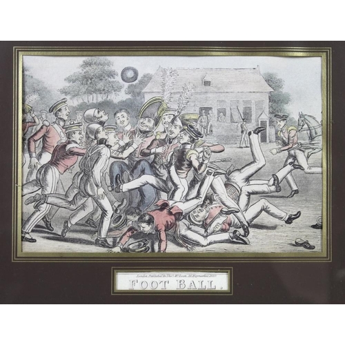 575 - After Robert Cruickshank (British, 1789-1856): 'Football', a hand coloured aquatint, engraved by Geo... 