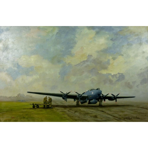 625 - William Francis Burton (British, 1907-1995): Shackleton No 8 Squadron RAF, painted August 1980, oil ... 