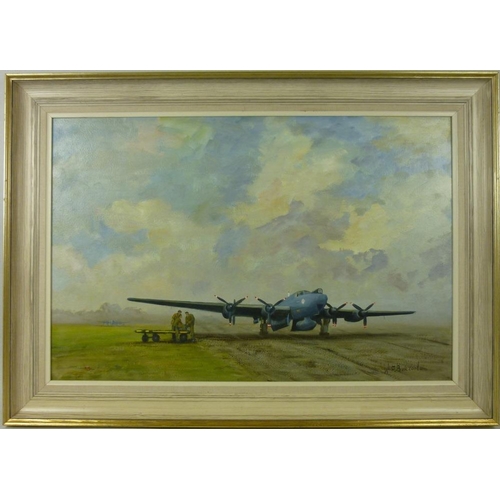 625 - William Francis Burton (British, 1907-1995): Shackleton No 8 Squadron RAF, painted August 1980, oil ... 