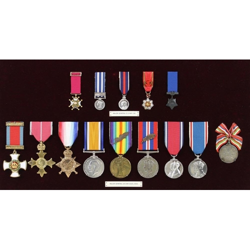 631 - Major-General E. O. Hay CB and Major-General A. K. Hay DSO, OBE: dress medals pertaining to Major Ge... 