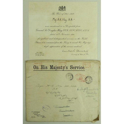 631 - Major-General E. O. Hay CB and Major-General A. K. Hay DSO, OBE: dress medals pertaining to Major Ge... 