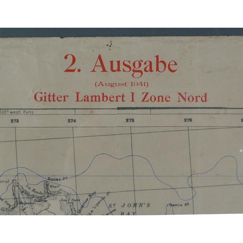 632 - WWII Jersey Occupation: an unusual map of Jersey with handwritten notes pertaining to parishes for t... 