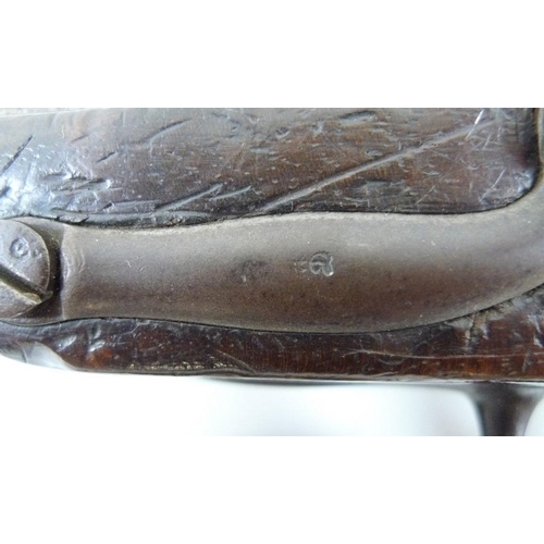 635 - A late 18th century flintlock small holster pistol, the side etched with 'EB', complete with ramrod,... 