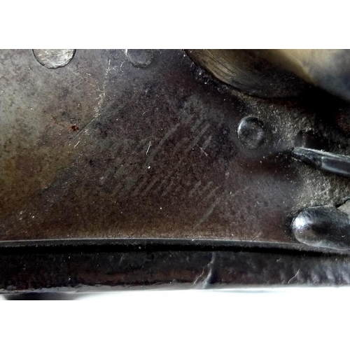 635 - A late 18th century flintlock small holster pistol, the side etched with 'EB', complete with ramrod,... 