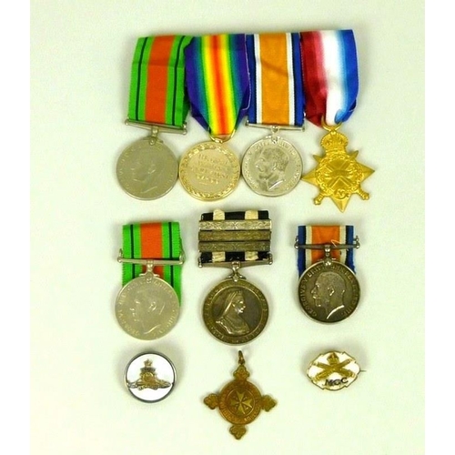 640 - A group of medals, comprising a WWI British War medal, a Service Medal of the Order of St John with ... 