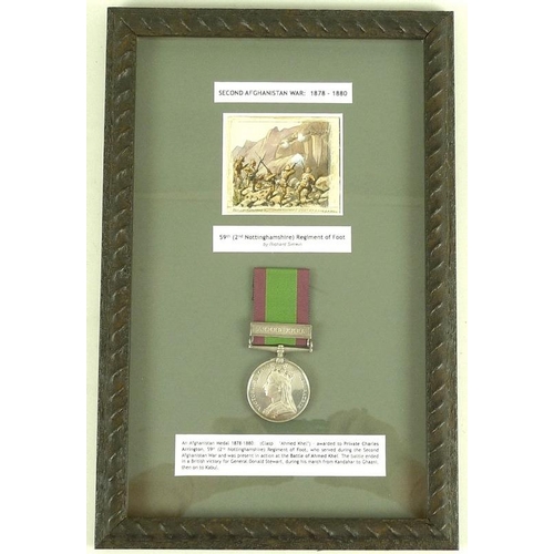 644 - A 2nd Afghanistan War medal to Pte Charles Errington, 59th (2nd Nottinghamshire) Regiment of Foot, w... 