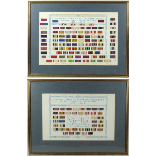 658 - A framed Authentic Collection of Actual War Medal Ribbons Officially Issued to British Army 1815-191... 