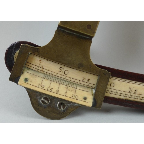 687 - A Hadley's Reflecting Sextant, circa 1800, 16 inch radius, with mahogany frame, by J. Adams or Henry... 