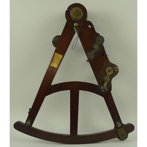 687 - A Hadley's Reflecting Sextant, circa 1800, 16 inch radius, with mahogany frame, by J. Adams or Henry... 