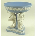 A Wedgwood pale blue jasperware Michelangelo Bowl from the Masterpiece Collection, the tripartite ba... 