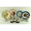 A collection of 19th and later ceramics including a pair of figures with one formed as a woman sitti... 