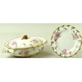 A Royal Crown Derby tureen and cover, 21 by 35 by 15.5cm, decorated in the Royal Pinxton Roses patte... 