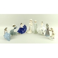 A group of figurines, comprising a Royal Worcester 'December', modelled by  F. G. Doughty, 3458, 16c... 