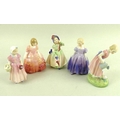 A collection of mid 20th century Royal Doulton figurines, including 'Tinkerbell', HN 1677, 12cm, 'Ba... 
