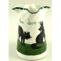 A Louis Wain cream glazed pottery vase, circa 1920, by The Bristol 'Cat & Dog' Pottery, F. G. Bussel... 