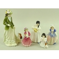 A collection of Royal Doulton figurines, comprising 'Dinkie Do', HN 1678, boxed, 11.5cm, 'Mandy', HN... 