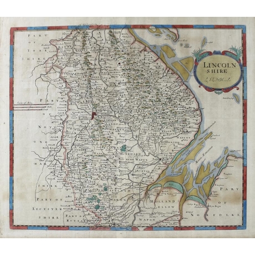 563 - Robert Morden (British, 1650-1703): a pair of 18th century maps, to include Lincolnshire, hand colou... 