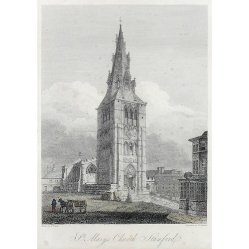 565 - After John Claude Nattes (British, 1765-1822): engravings of Stamford, by B. Howlett, titled 'South ... 