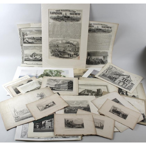 569 - A collection of assorted 18th and 19th century prints, including Samuel Buck Barlings Abbey, dated 1... 