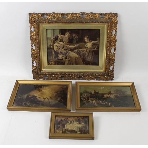 579 - A collection of late 19th / early 20th century framed crystoleums, one depicting Jesus comforting a ... 