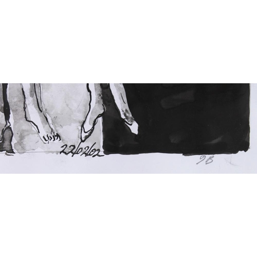 580 - John Barnicoat M.A. A.R.C.A. (British,1924-2013): a study of two women, an ink wash drawing, with pe... 