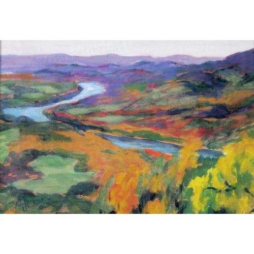 585 - Louise Minks (American, 20th century): 'The Connecticut River from Mount Holyoke, October', pastel o... 