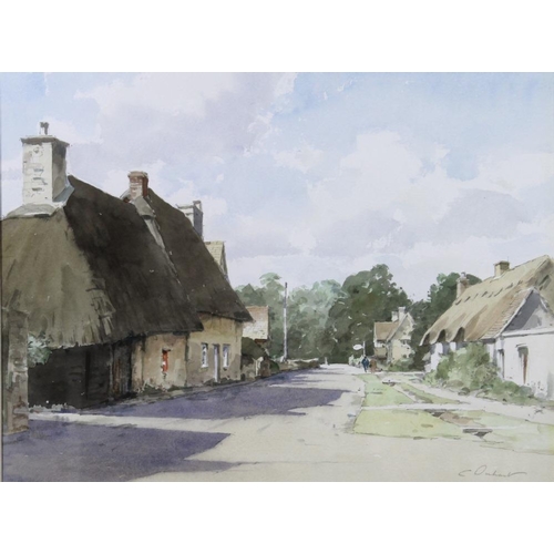 594 - Stanley Orchart (British,1920-2005): Minster Lovell in the Cotswolds, watercolour, signed lower righ... 