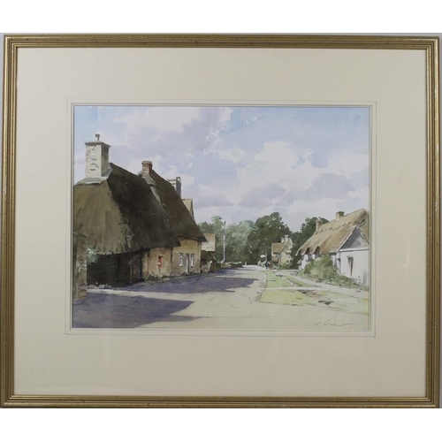 594 - Stanley Orchart (British,1920-2005): Minster Lovell in the Cotswolds, watercolour, signed lower righ... 