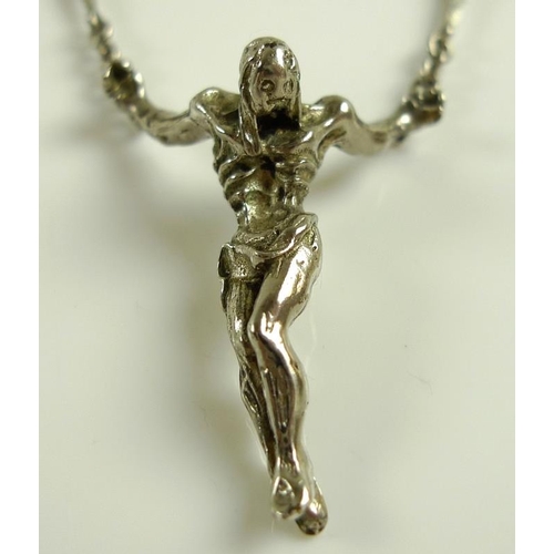 923 - After Salvador Dali: a limited edition silver crucifix necklace with detachable bracelet after the p... 