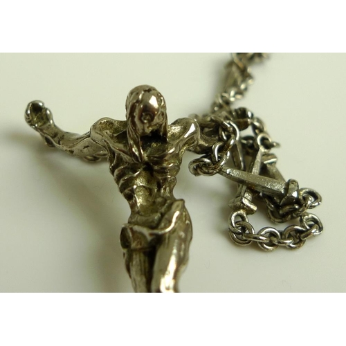 923 - After Salvador Dali: a limited edition silver crucifix necklace with detachable bracelet after the p... 