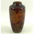 A D'Argental cameo glass vase, designed by Paul Nicolas, circa 1925, of shouldered tapering cylindri... 