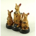 An unusual 1930s Japanese ceramic cruet set, in the form of three kangaroos, the two to either side ... 