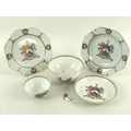 A group of 18th and 19th century porcelain, comprising five pieces of armorial china, two of which a... 