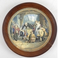 A large size 19th century pot lid, colour transfer printed with 'The Last In', after W. Mulready R.A... 