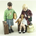 A pair of Royal Doulton figures, modelled by Adrian Hughes, The Boy Evacuee, HN3202, limited edition... 