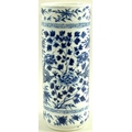 A Chinese porcelain sleeve vase, Qing Dynasty, 19th century, decorated in underglaze cobalt blue wit... 