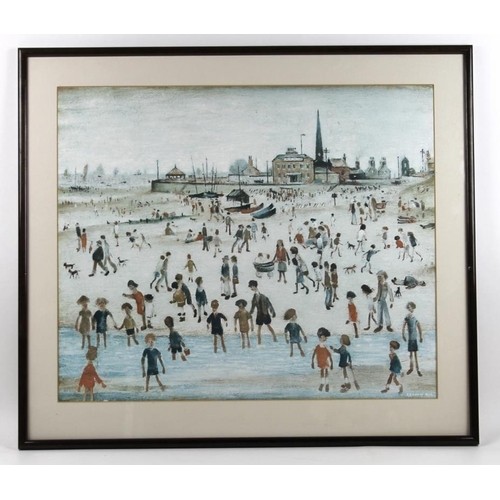 575 - After Laurence Stephen Lowry R.B.A, R.A, (British, 1887-1976):  'At The Seaside', a Ganymede reprodu... 