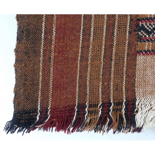 759 - Two Himachal hand woven wool shawls, one a post war hand woven Indian shawl, in typical traditional ... 