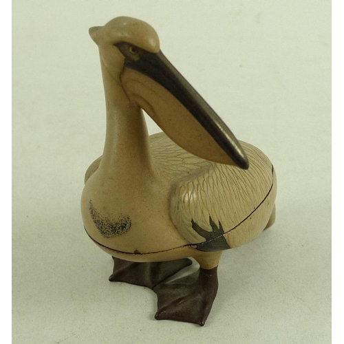 770 - A Japanese lacquer kogo (incense box) in the form of a pelican, Meiji period, 19th century, modelled... 