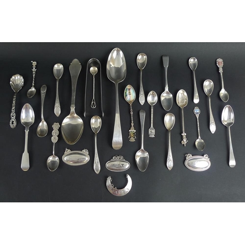 778 - A collection of silver, including a set of six Danish silver teaspoons, rounded bowls, each handle e... 