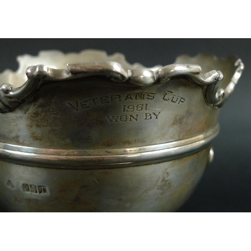 779 - A silver monteith shaped rose bowl trophy, engraved for the Portmarnoch Golf Club Veterans Cup 1961,... 