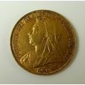 A Victorian gold sovereign, 1899.
