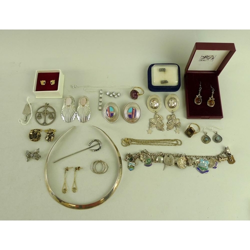 820 - A collection of costume jewellery, including a 9ct gold ring set with large oval cut amethyst, size ... 