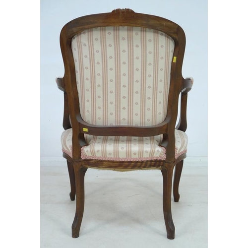 932 - A salon suite of late 19th century stained beechwood furniture, comprising a two seater settee, cana... 