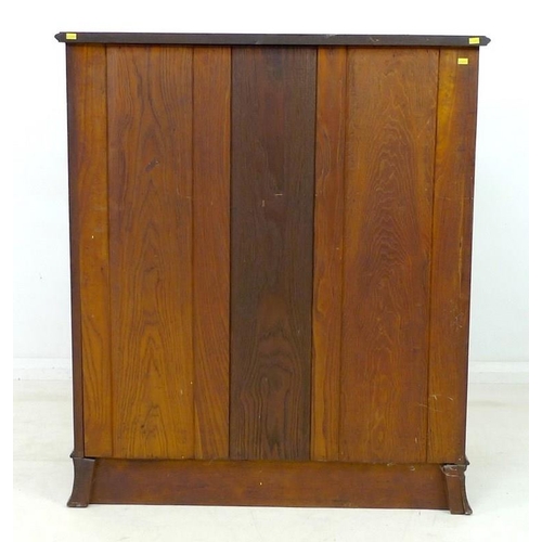 946 - An Edwardian mahogany chest of two short over three long graduating drawers, with painted line decor... 