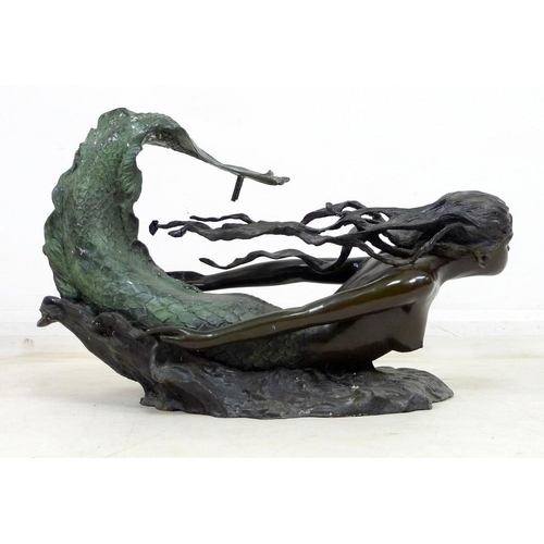 947 - After Auguste Moreau (French, 1834-1917): a contemporary bronze figural sculpture, modelled as a mer... 