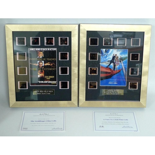 320 - A group of twelve framed collections of 35mm film cells and miniature movie posters, comprising 'Cas... 